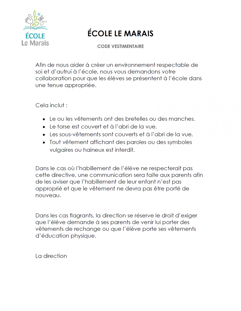 code vestimentaire 2021